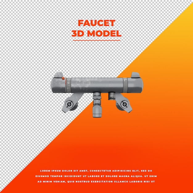 PSD robinet isolé modèle 3d