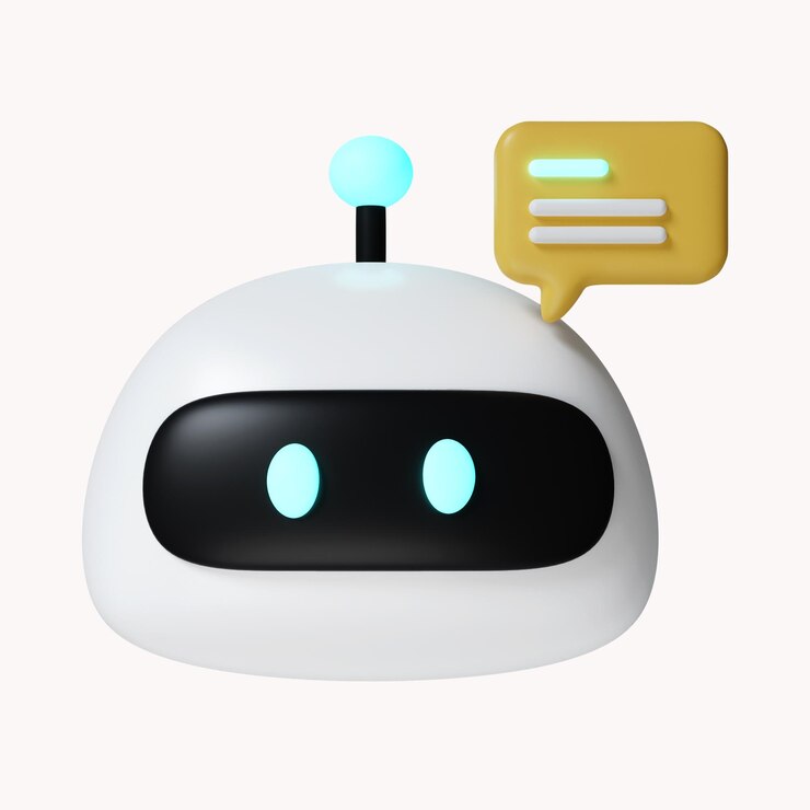PSD robô bonito 3d alcançando o ícone do conceito de tecnologia de caixa de texto isolado no fundo branco ilustração de renderização 3d traçado de recorte