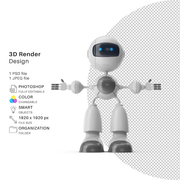 PSD robô modelagem 3d arquivo psd robô realista