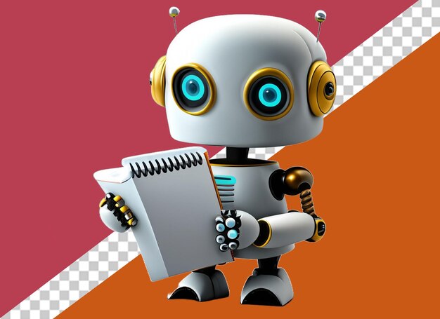 PSD robot 3d con bloc de notas