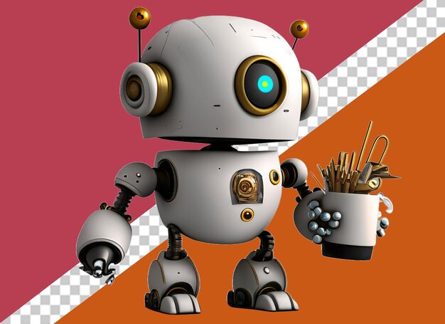 PSD robot 3d con comida chatarra