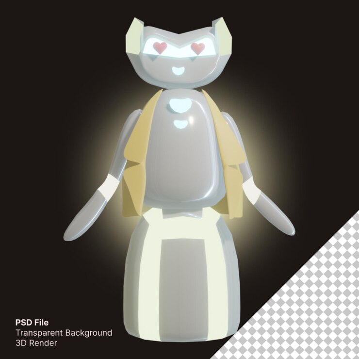 PSD robot 3d con tema insegnante a sorpresa