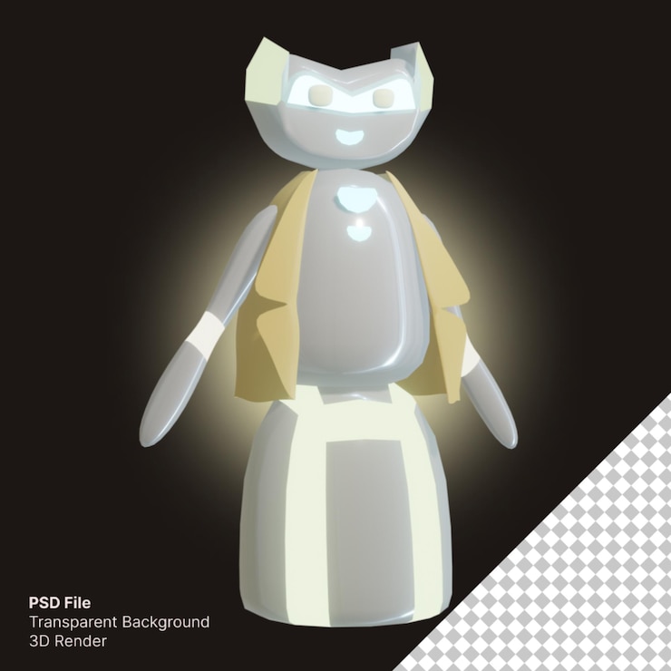 PSD robot 3d con tema insegnante felice