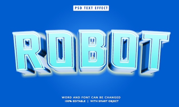 Robot 3D Effetto di testo modificabile