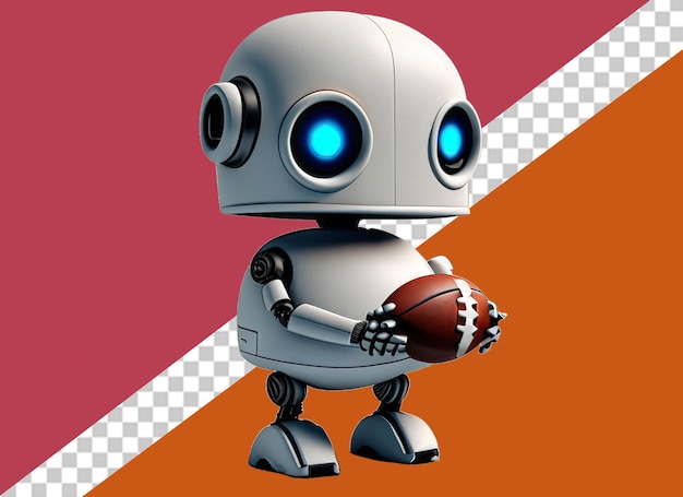 PSD robot 3d tenant le football