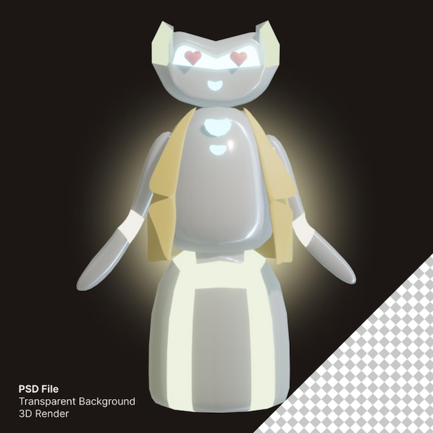 PSD robot 3d avec thème de professeur surprise