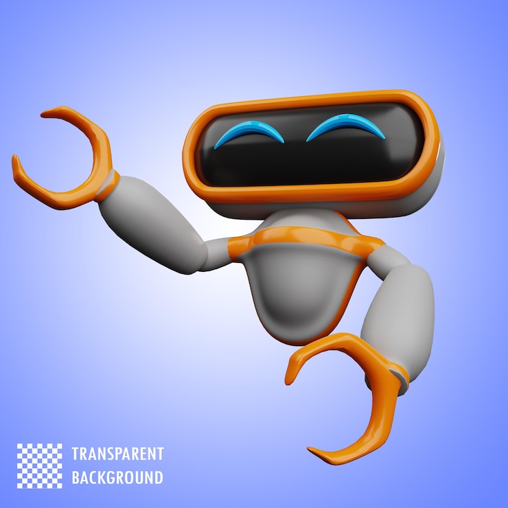 PSD robot amichevole con le braccia aperte