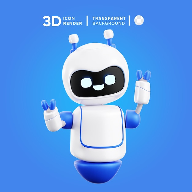 PSD le robot amusant de psd illustré en 3d