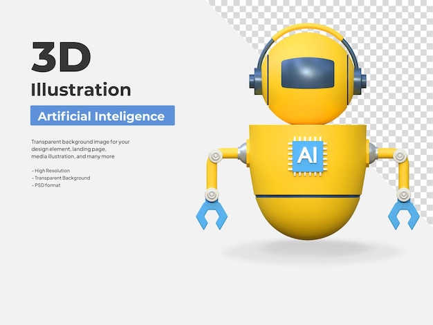 robot artificial intelligence icon 3d illustration