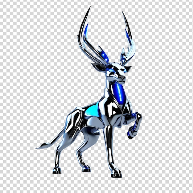 El robot azul aislado en renderización 3D