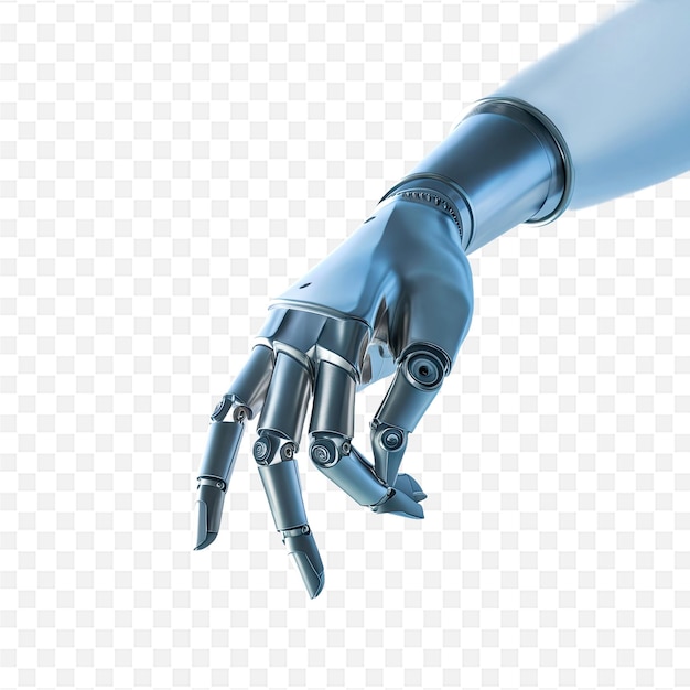 un robot azul con la palabra robot en el brazo