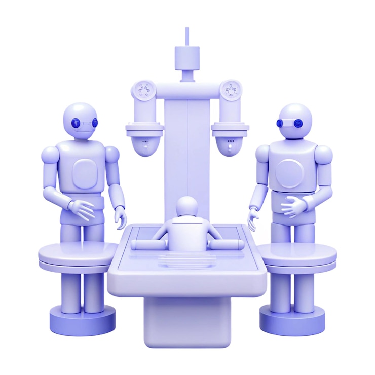 PSD un robot azul con las palabras "robot" en él