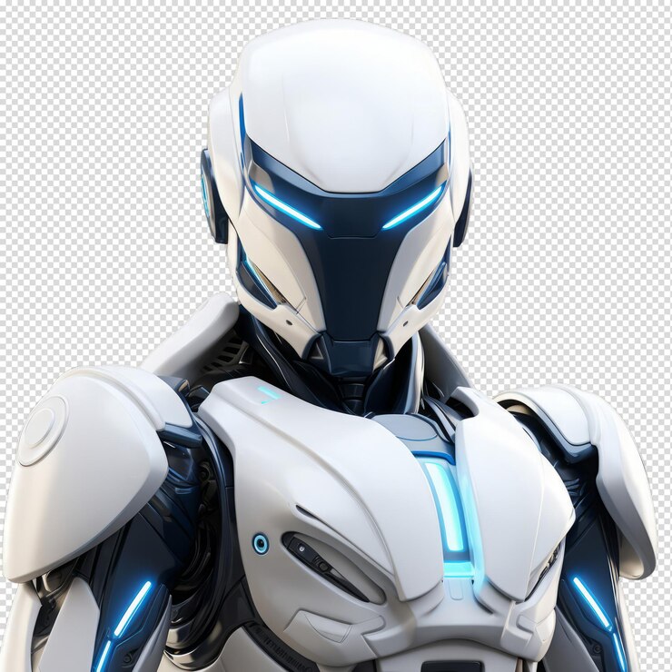 PSD el robot blanco de renderización 3d