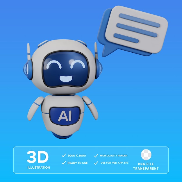 Robot Chat con illustrazione 3D