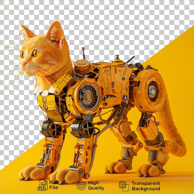 PSD robot chat jaune png inclure l'image