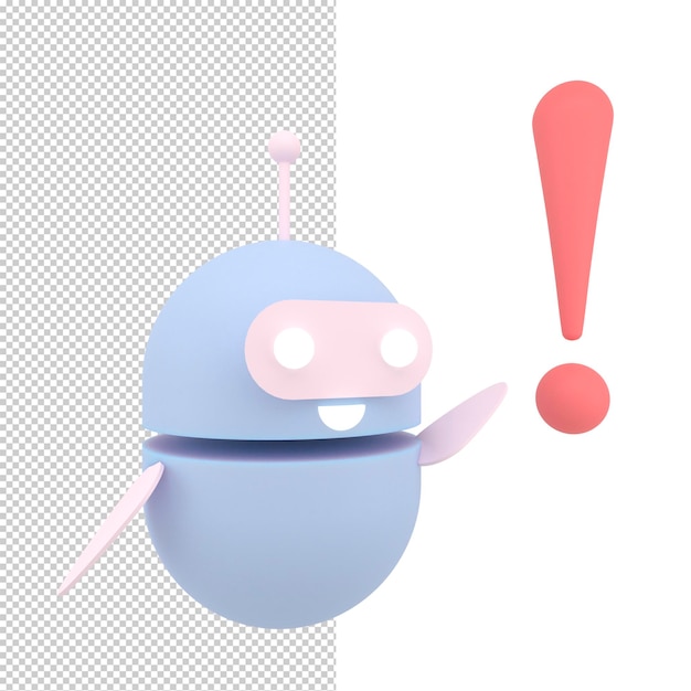 Robot chatbot icône 3d mignon AI bot assistant mascotte personnage dessin animé symbole assistant commercial rendu 3d