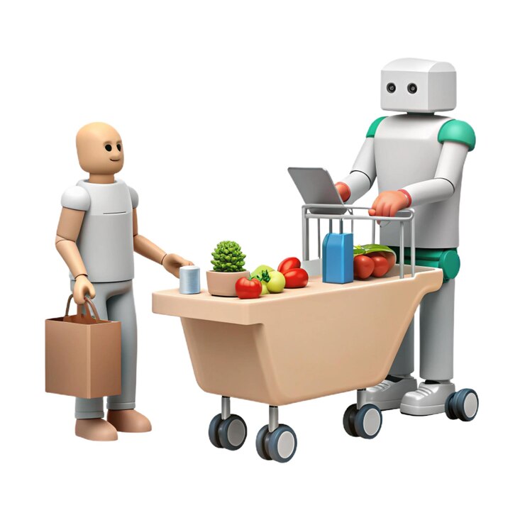 PSD un robot con una computadora en la parte de atrás