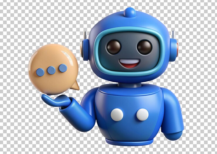 PSD un robot de conversación de dibujos animados en 3d