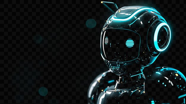 PSD un robot con un cuerpo azul y un fondo negro