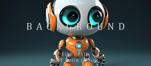 PSD un robot de dessin animé mignon