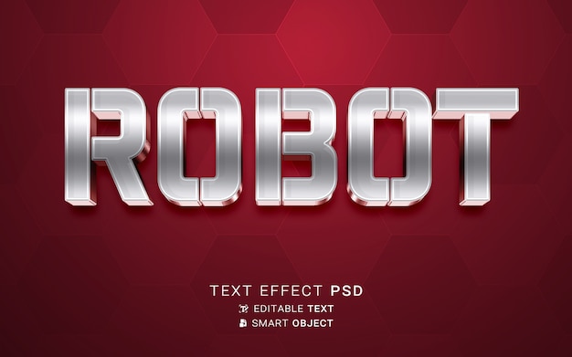 PSD robot à effet de texte futuriste