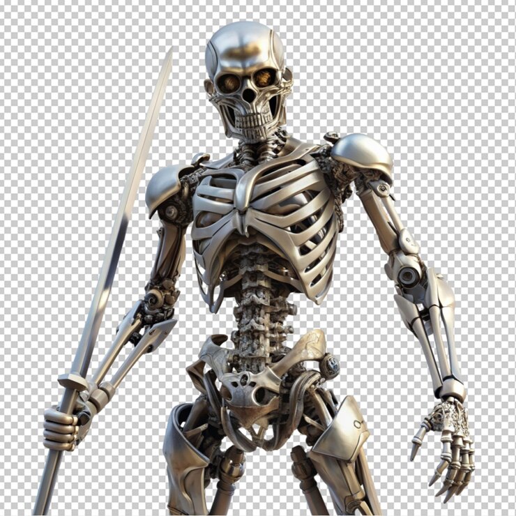 PSD el robot esqueleto se preocupa
