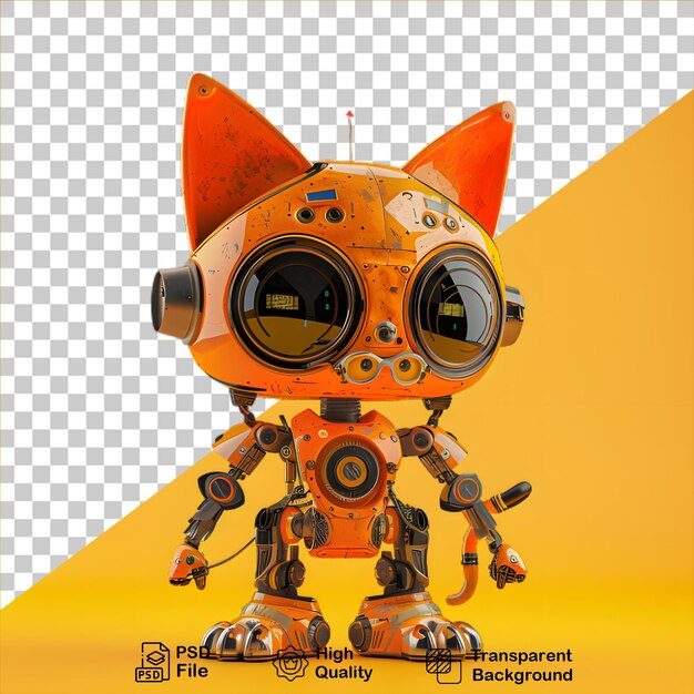 PSD robot gato amarillo png incluye imagen