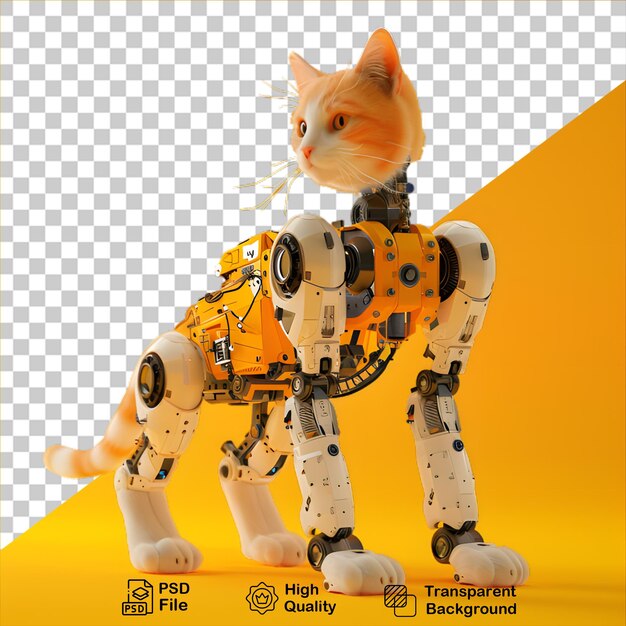 PSD robot gato amarillo png incluye imagen