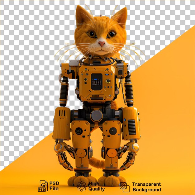 PSD robot gato amarillo png incluye imagen