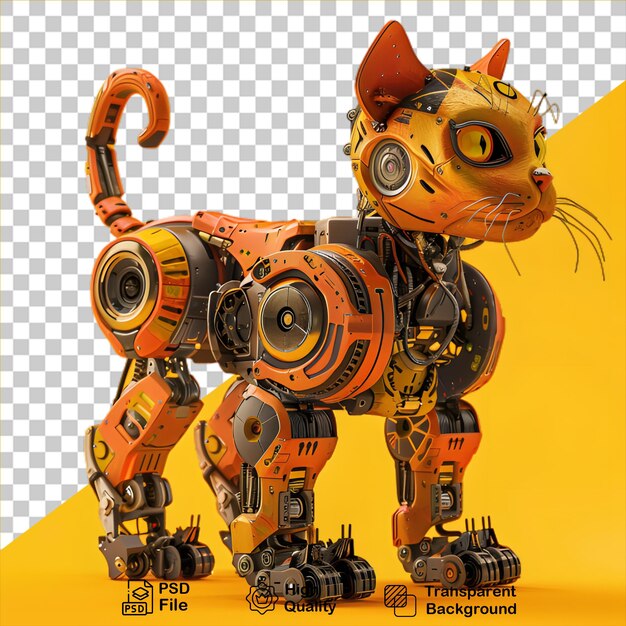 PSD robot gato amarillo png incluye imagen