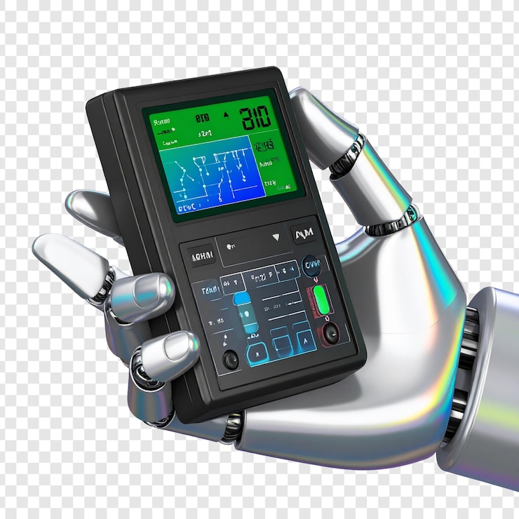 PSD robot hand holding a data device