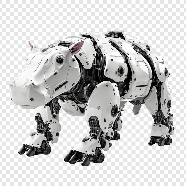 un robot hecho de un robot con una cinta rosa en la cabeza