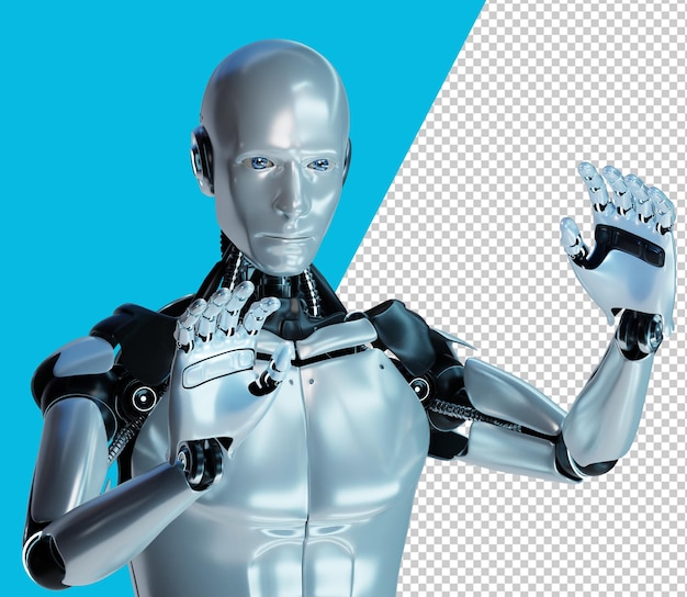 PSD robot humanoide de renderizado 3d