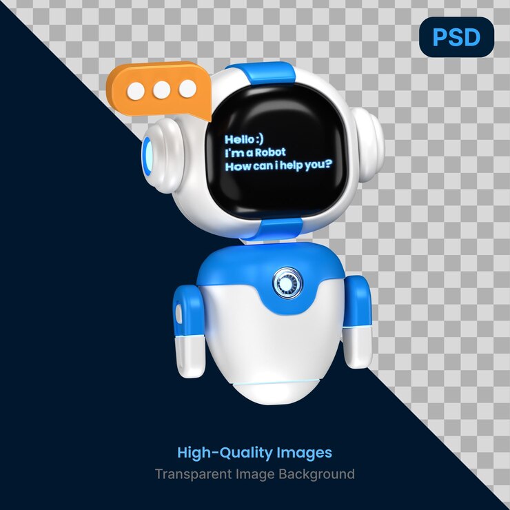 PSD robot de ia 3d ilustraciones en png transparente