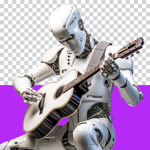 El robot IA toca la guitarra