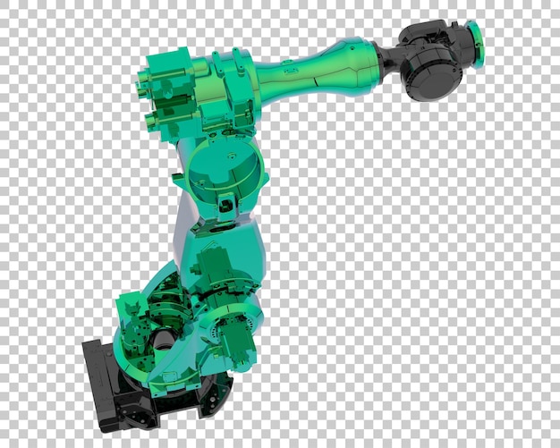 Robot industriel sur fond transparent illustration de rendu 3d