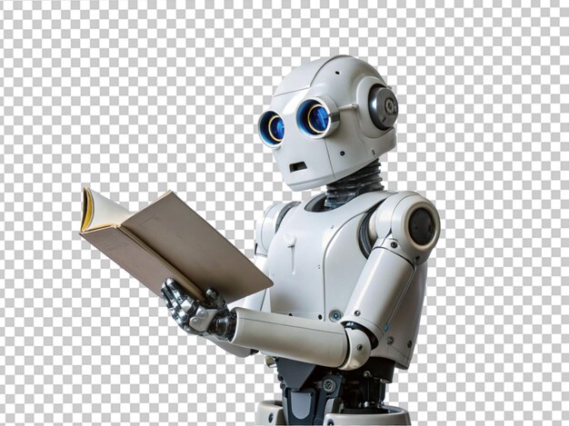 PSD el robot está leyendo un libro.