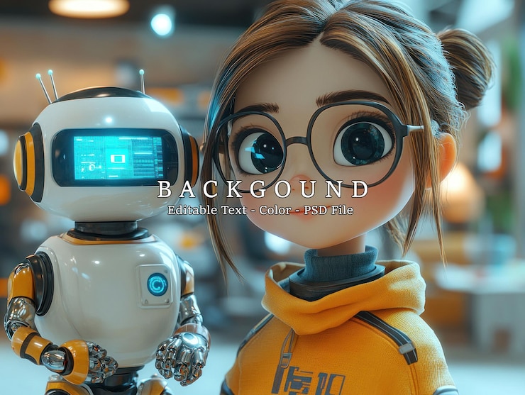 PSD el robot lindo y la chica