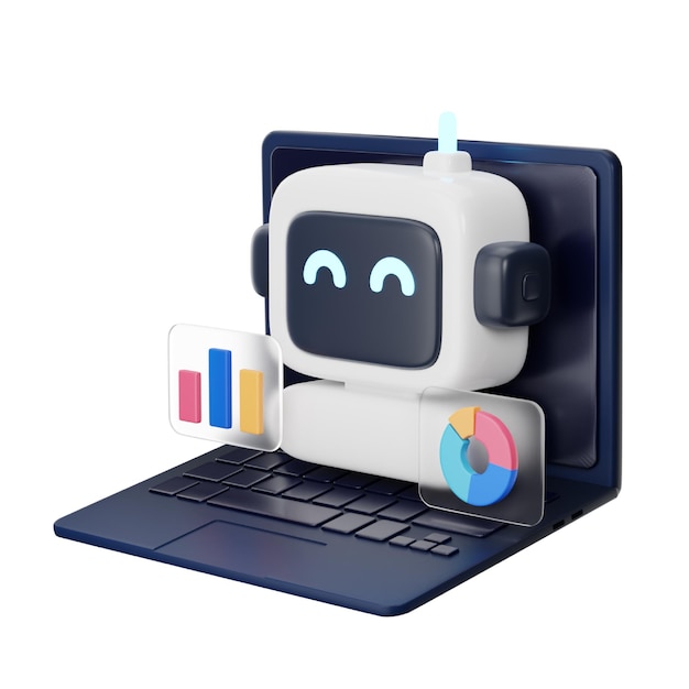 PSD robot de marketing icono 3d para marketing