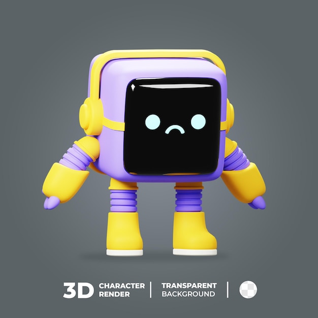 Robot Mascotte 3d Triste