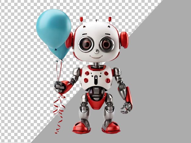 PSD un robot mignon avec des ballons.