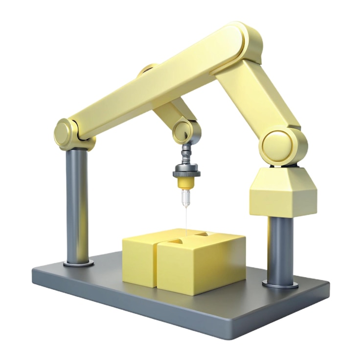 PSD un robot de oro está siendo hecho por una máquina que dice "el número 1".