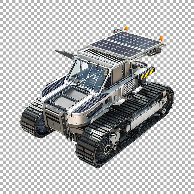Robot solar con neumáticos en un fondo transparente generado por Ai