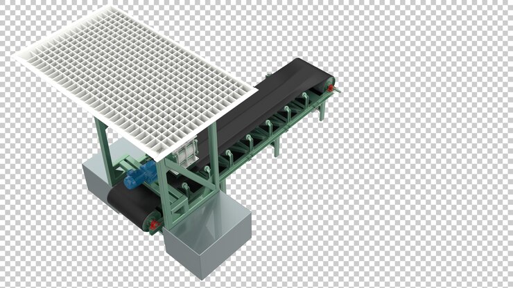 PSD robot d'usine isolé sur fond transparent illustration de rendu 3d