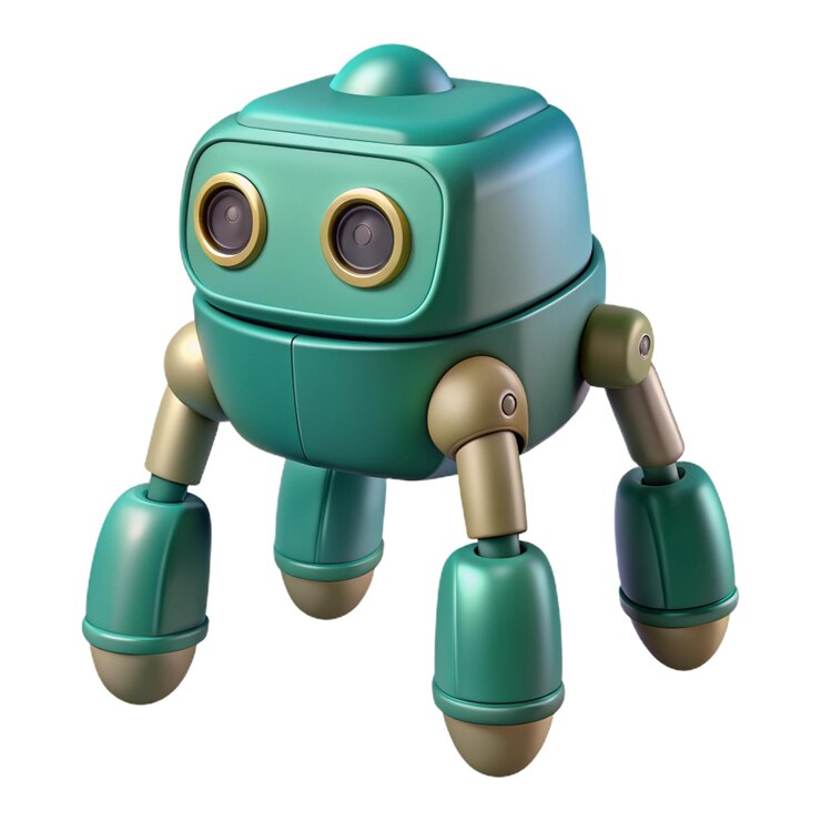 PSD un robot verde con una cara verde y la palabra robot en él