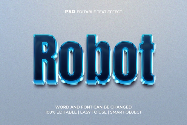 Roboter 3D bearbeitbarer Texteffekt