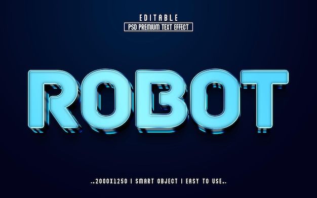 Roboter 3d bearbeitbarer Texteffektstil mit erstklassigem Hintergrund