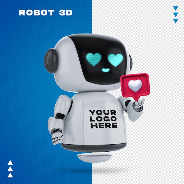 PSD roboter 3d-modell in 3d-rendering isoliert