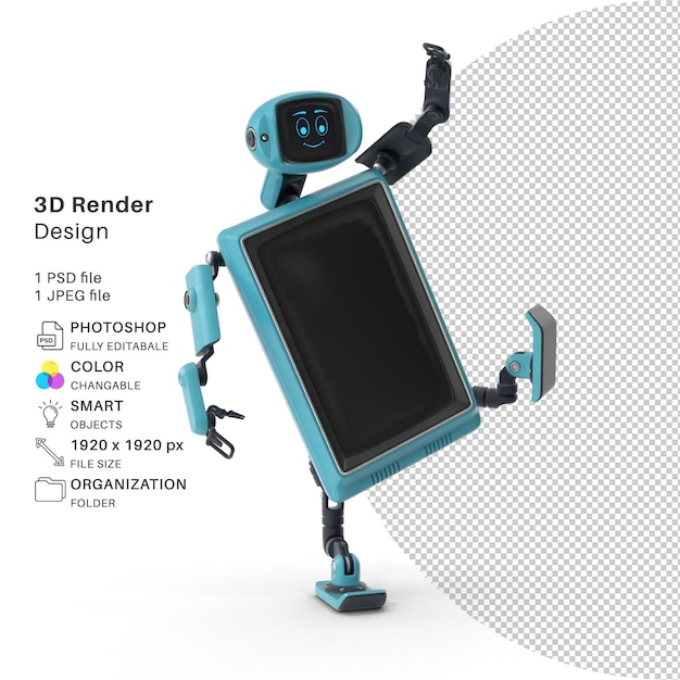 PSD roboter 3d-modellierung psd-datei realistischer roboter