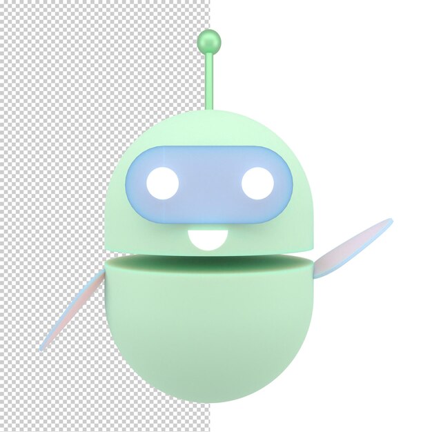 Roboter-chatbot-symbol 3d süßer ai-bot-helfer-maskottchen-charakter cartoon-symbol business-assistent 3d-rendering